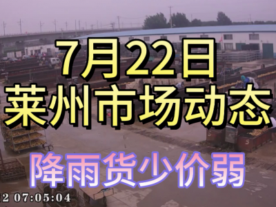 7月22日 萊州生姜交易實(shí)況（降雨貨少價(jià)弱） (4183播放)