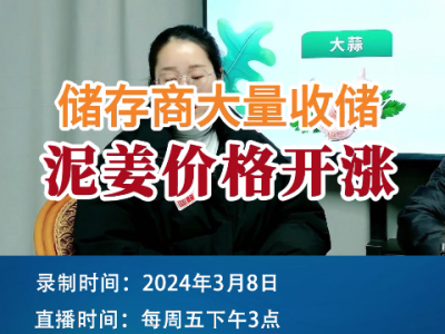 儲(chǔ)存商大量收儲(chǔ)，泥姜價(jià)格開(kāi)漲 ()