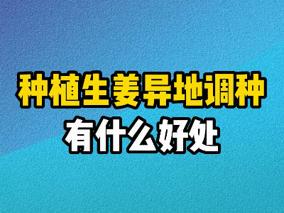 種植生姜異地調(diào)種有什么好處？ ()